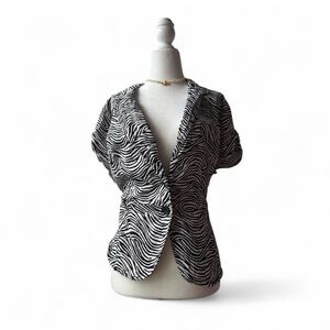Cato Black and White Zebra Print Blouse
